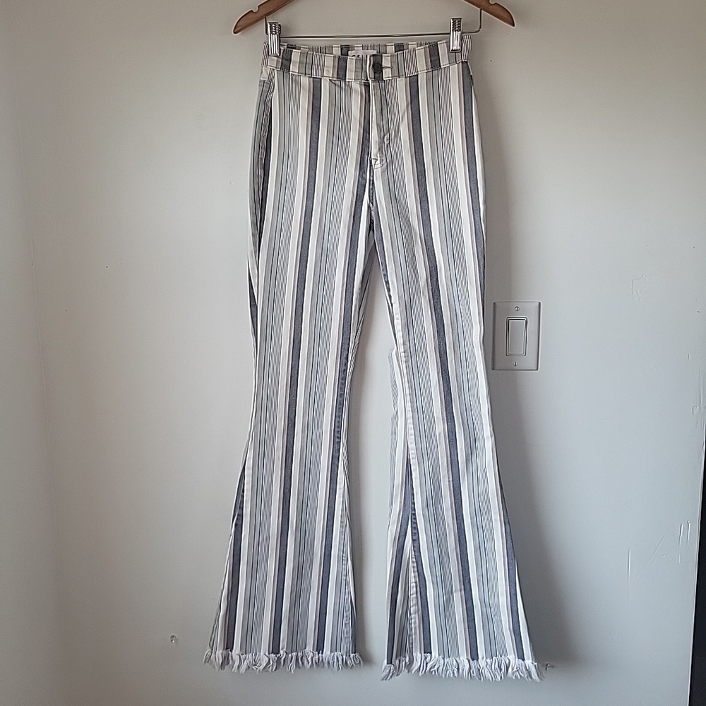 Cello Striped Denim with Button Detail